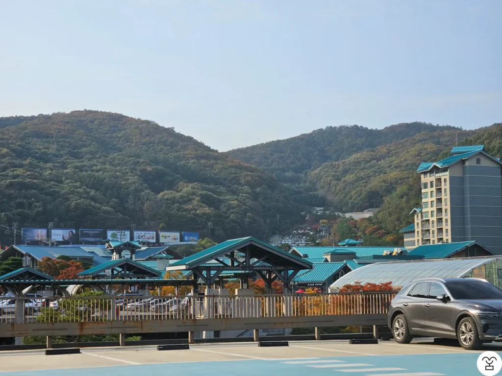 View toward Hwadam Forest from the rooftop of the parking building