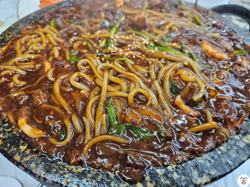 Seafood Jjajang on Hot Stone (Spicy)